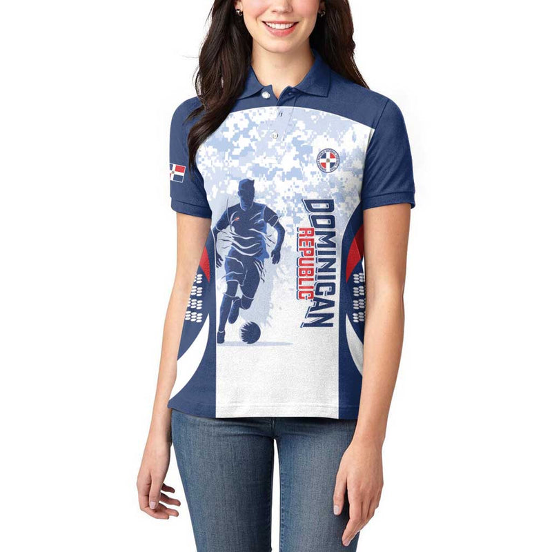Custom Dominican Republic Football Vamos Los Quisqueyanos Women Polo Shirt