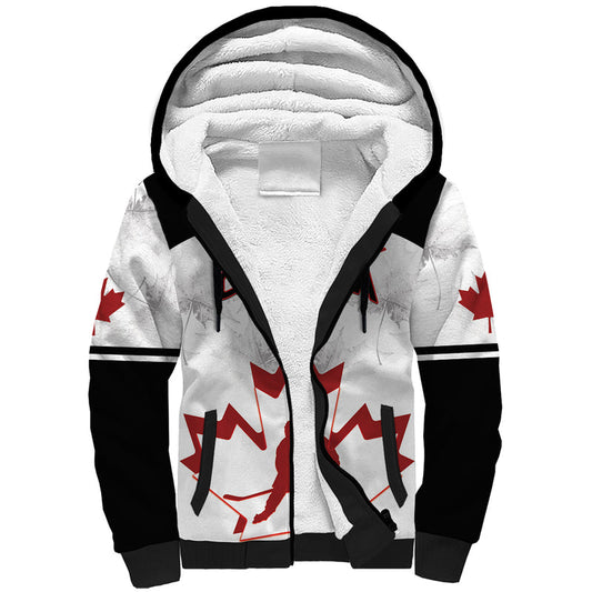 Custom Canada Hockey 2024 Go Maple Leaf Sherpa Hoodie