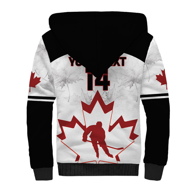 Custom Canada Hockey 2024 Go Maple Leaf Sherpa Hoodie