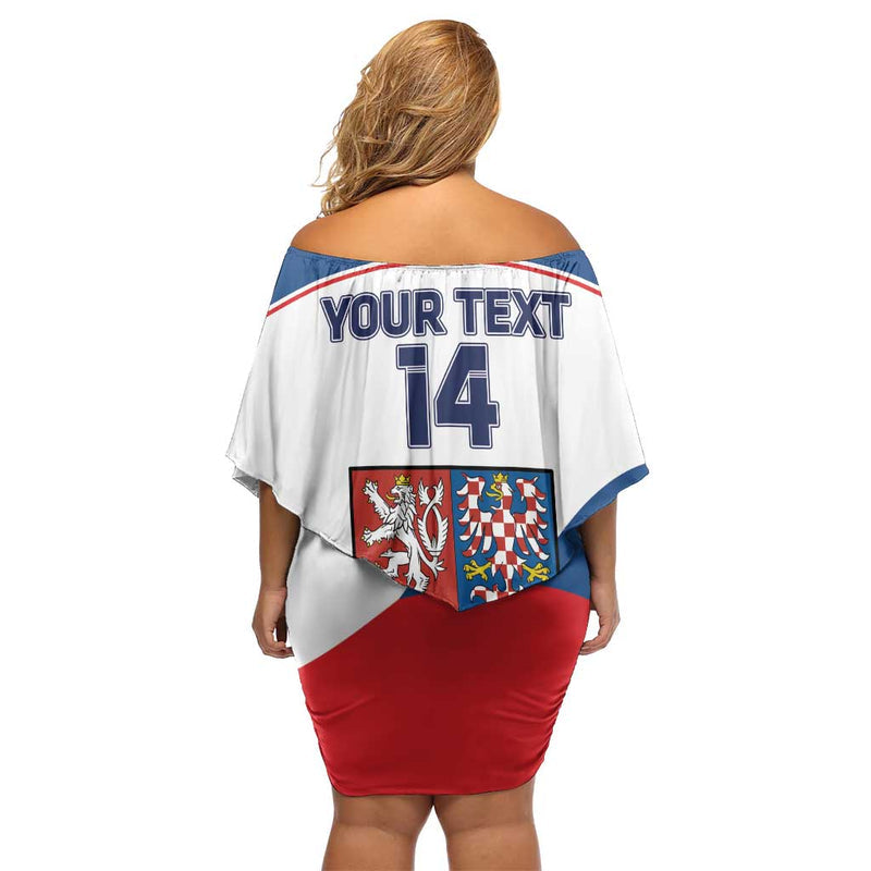 Custom Czech Republic Hockey 2024 Go Czechia Off Shoulder Short Dress