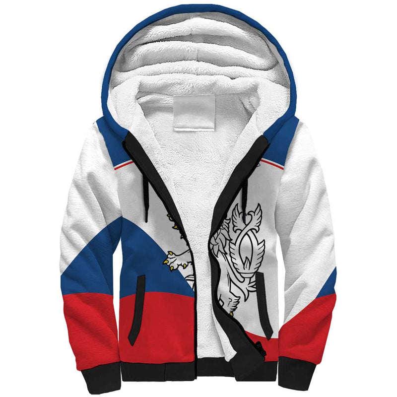 Custom Czech Republic Hockey 2024 Go Czechia Sherpa Hoodie