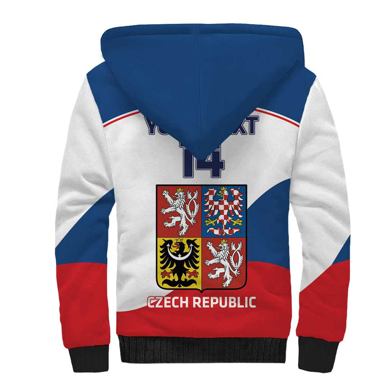 Custom Czech Republic Hockey 2024 Go Czechia Sherpa Hoodie