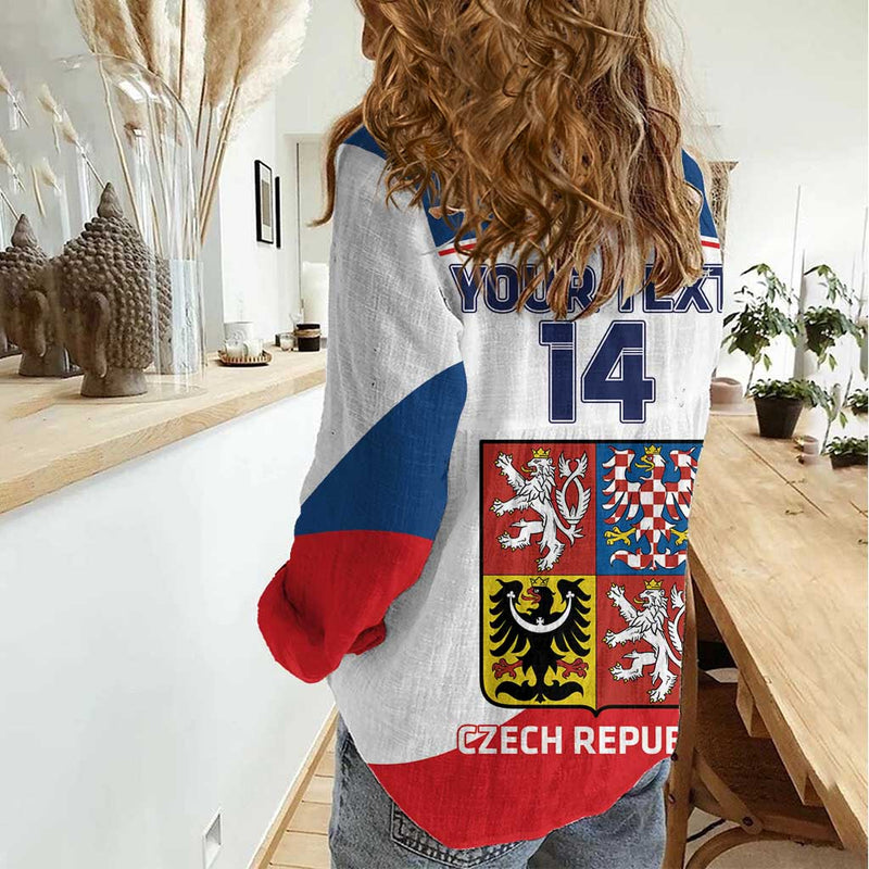 Custom Czech Republic Hockey 2024 Go Czechia Women Casual Shirt