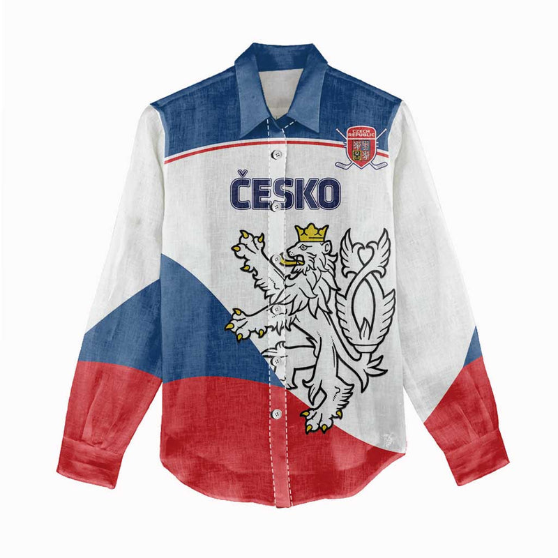 Custom Czech Republic Hockey 2024 Go Czechia Women Casual Shirt