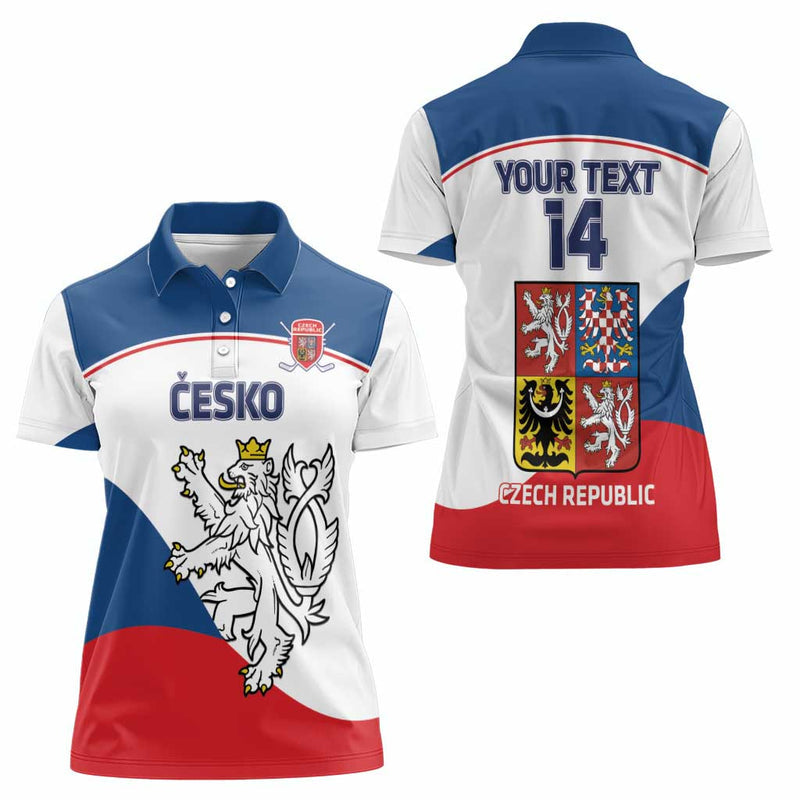 Custom Czech Republic Hockey 2024 Go Czechia Women Polo Shirt