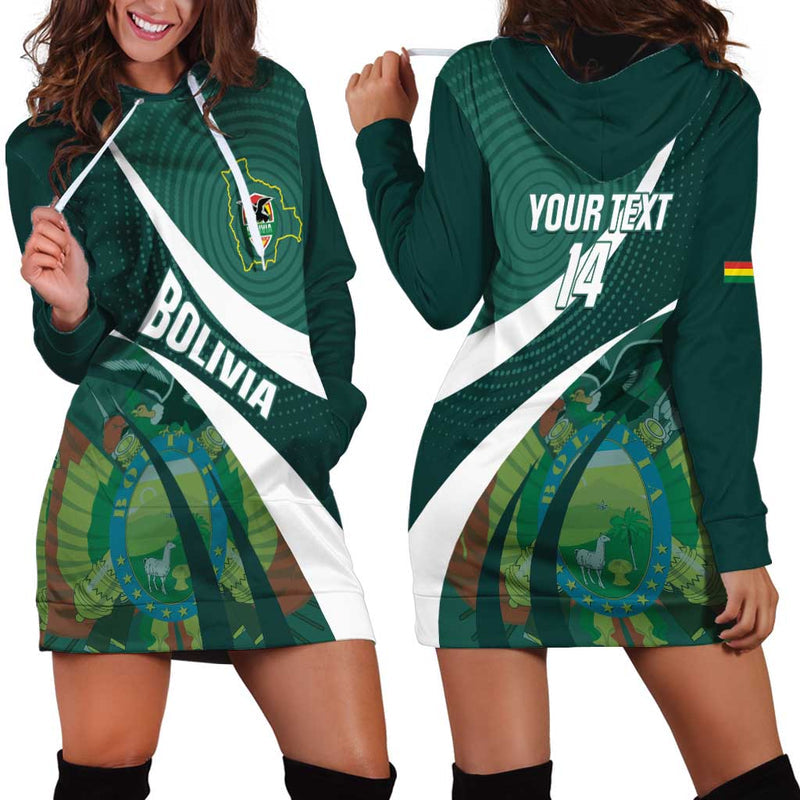 Custom Bolivia Football La Verde Sporty Curves Style Hoodie Dress