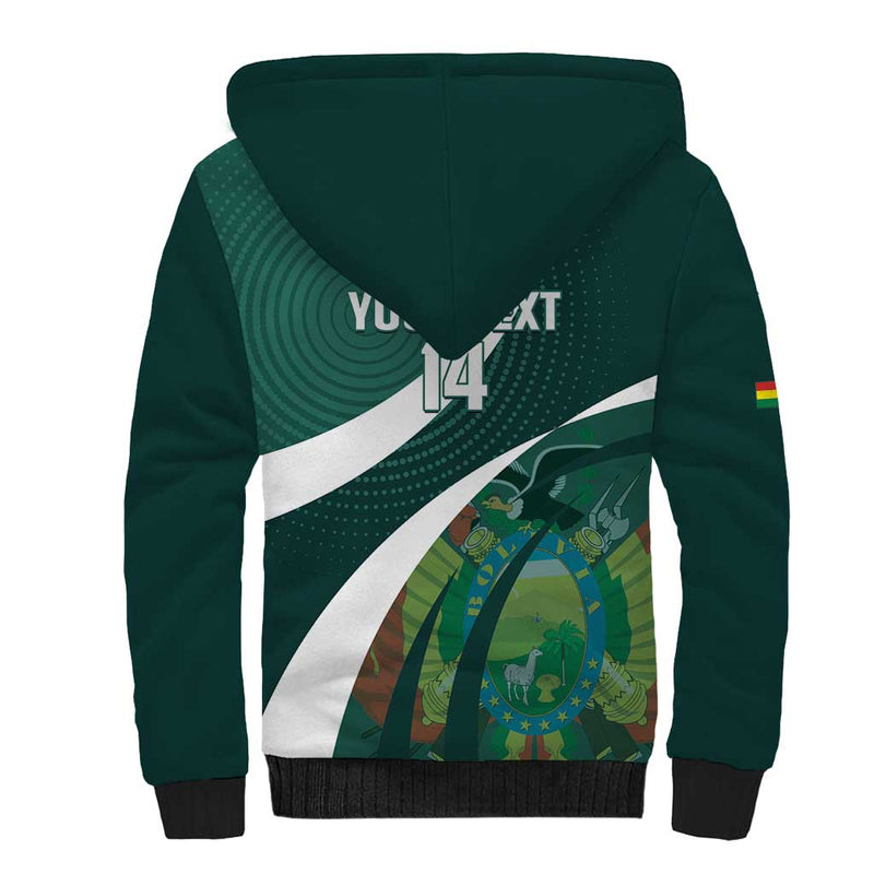 Custom Bolivia Football La Verde Sporty Curves Style Sherpa Hoodie
