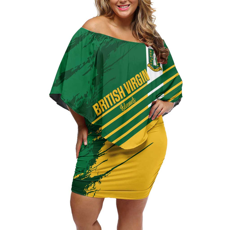 Custom British Virgin Islands Football Come On Nature Boys Off Shoulder Short Dress