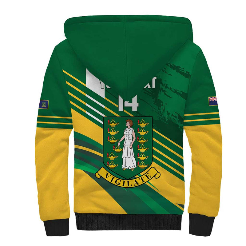 Custom British Virgin Islands Football Come On Nature Boys Sherpa Hoodie