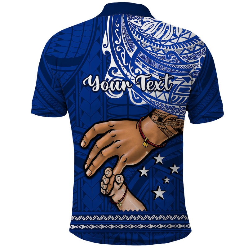 Custom Father Day Samoa Manuia le Aso Sa o Tama Blue Version Polo Shirt