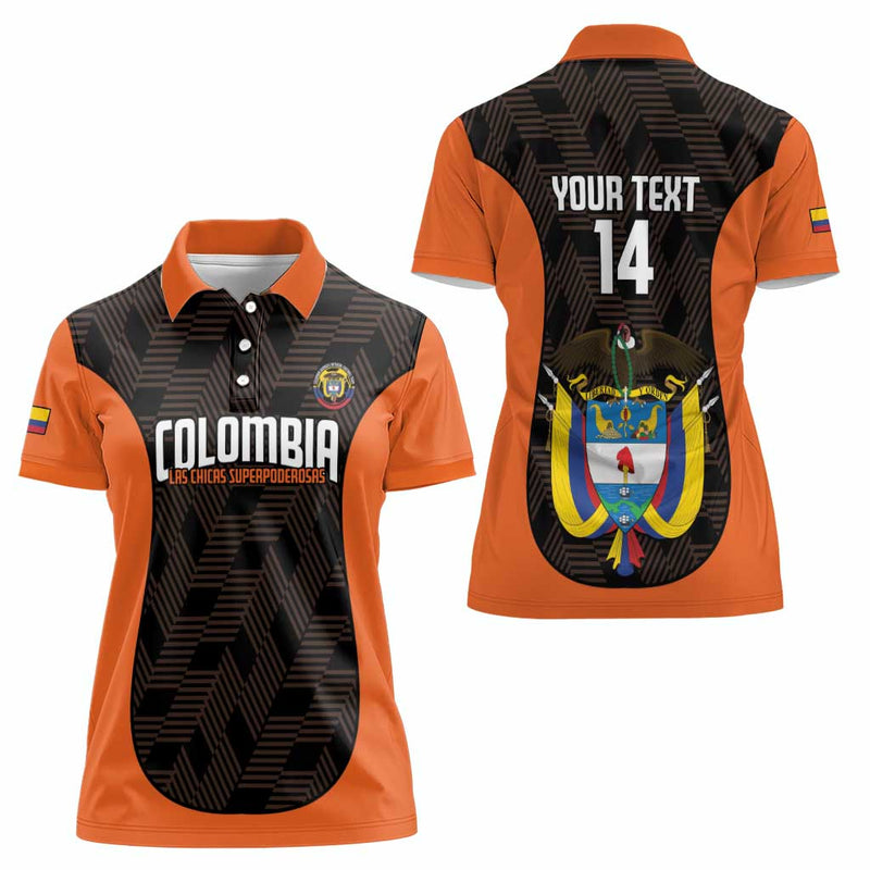 Custom Colombia Football 2025 Las Chicas Superpoderosas - Black Version Women Polo Shirt