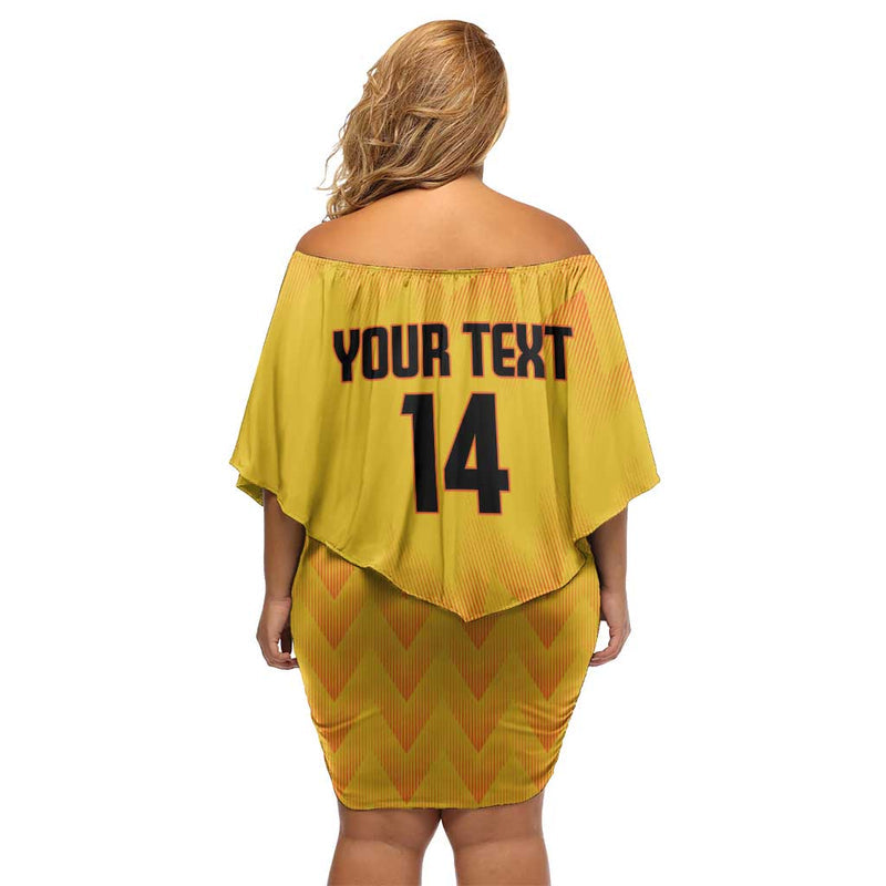 Custom Colombia Football 2025 Las Chicas Superpoderosas - Yellow Version Off Shoulder Short Dress