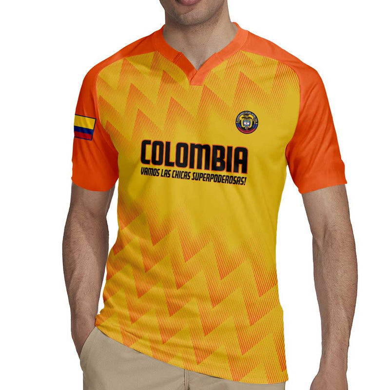 Custom Colombia Football 2025 Las Chicas Superpoderosas - Yellow Version Rugby Jersey