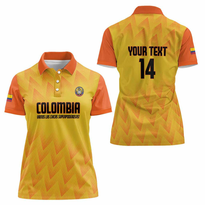 Custom Colombia Football 2025 Las Chicas Superpoderosas - Yellow Version Women Polo Shirt