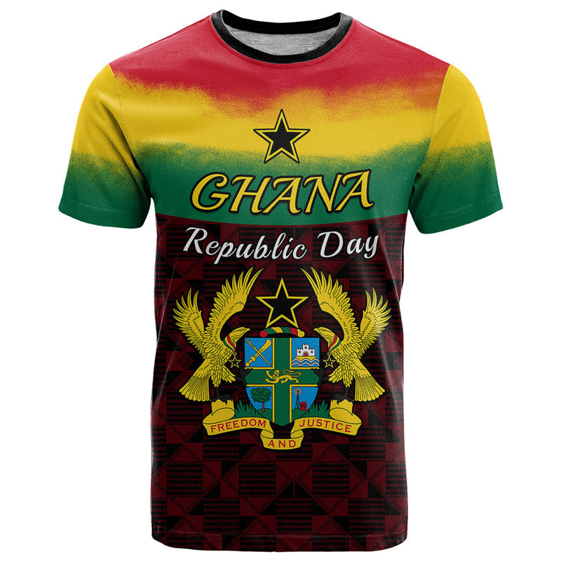 1 July Ghana Republic Day African Pattern Mix Flag Unique Style T Shirt
