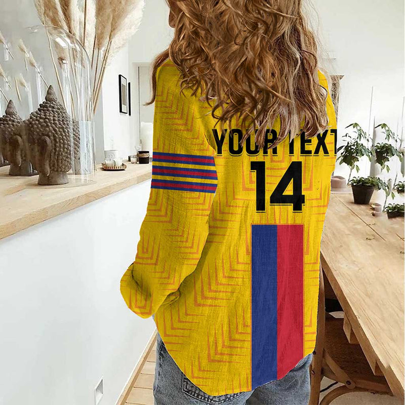 Custom Colombia Football Vamos Los Cafeteros Women Casual Shirt