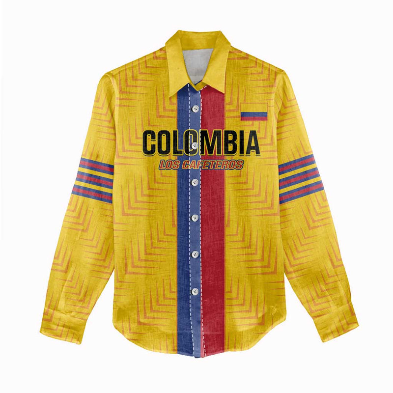 Custom Colombia Football Vamos Los Cafeteros Women Casual Shirt