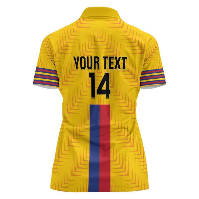 Custom Colombia Football Vamos Los Cafeteros Women Polo Shirt