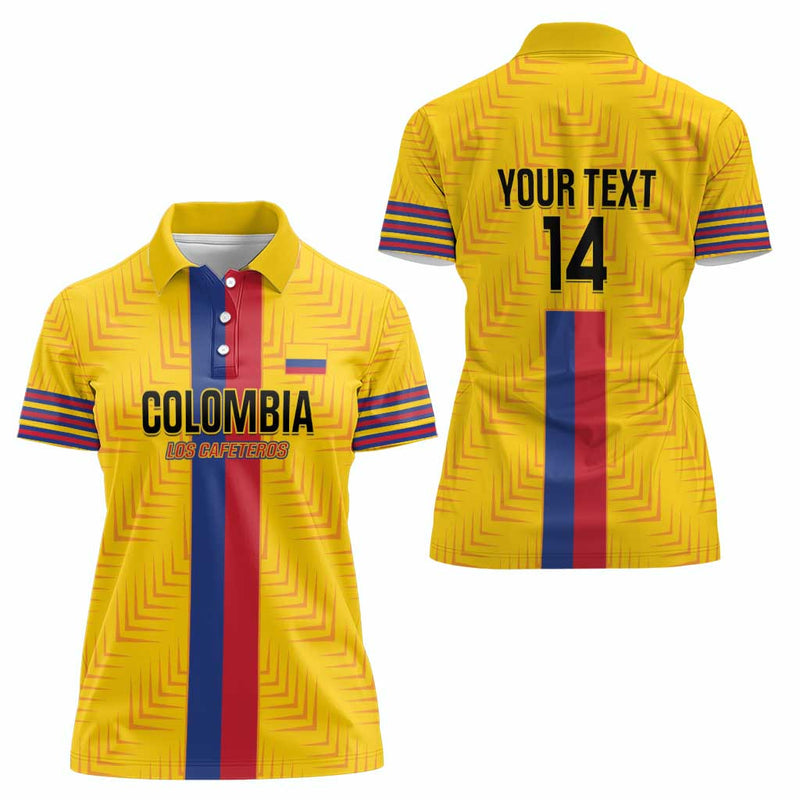 Custom Colombia Football Vamos Los Cafeteros Women Polo Shirt