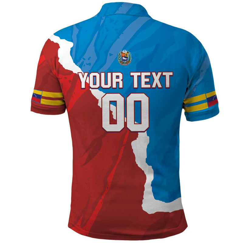 Custom Baseball Venezuela Go Champions Grunge Style Polo Shirt
