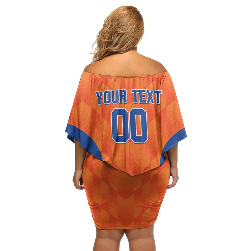 Custom Baseball Netherlands Go Champions Sporty Style Off Shoulder Short Dress