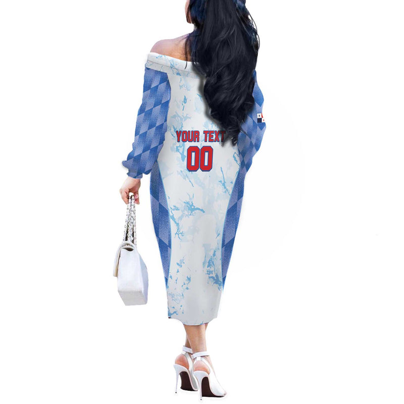 Custom Baseball Panama Go Champions Sporty Style Off The Shoulder Long Sleeve Dress