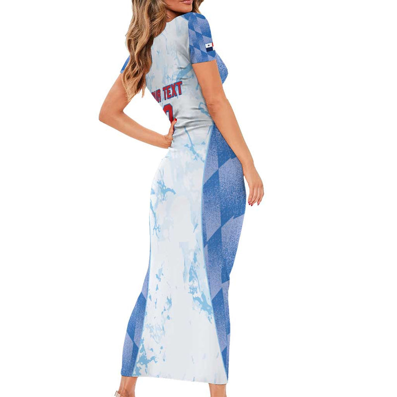 Custom Baseball Panama Go Champions Sporty Style Short Sleeve Bodycon Dress