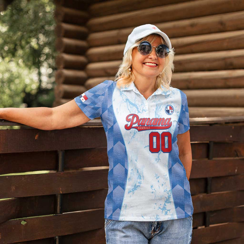 Custom Baseball Panama Go Champions Sporty Style Women Polo Shirt