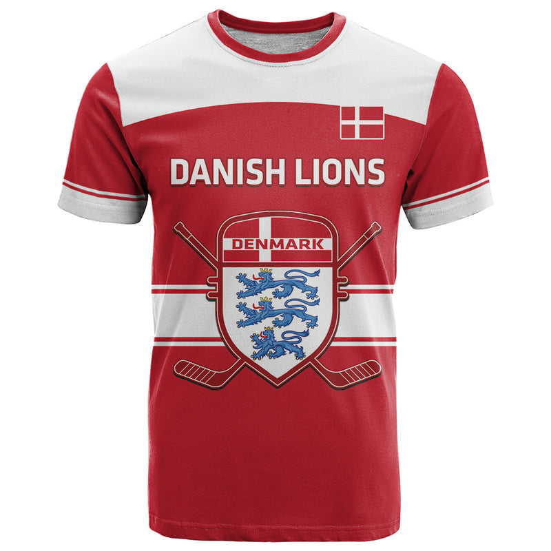 Custom Denmark Hockey Go Danish Lions T Shirt