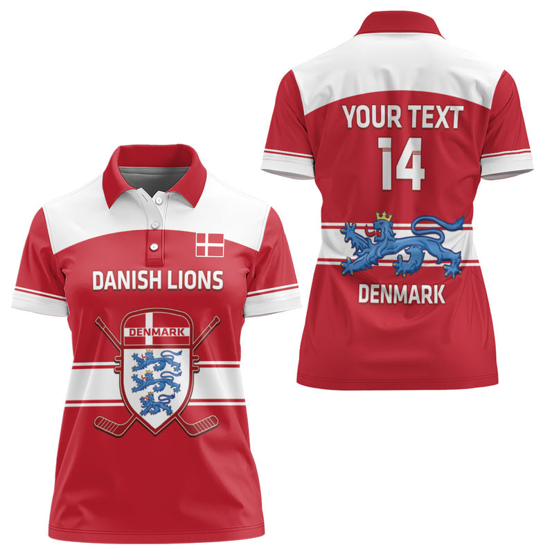 Custom Denmark Hockey Go Danish Lions Women Polo Shirt