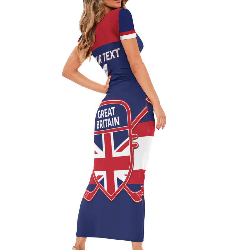 Custom Great Britain Hockey Go Gb Team Short Sleeve Bodycon Dress