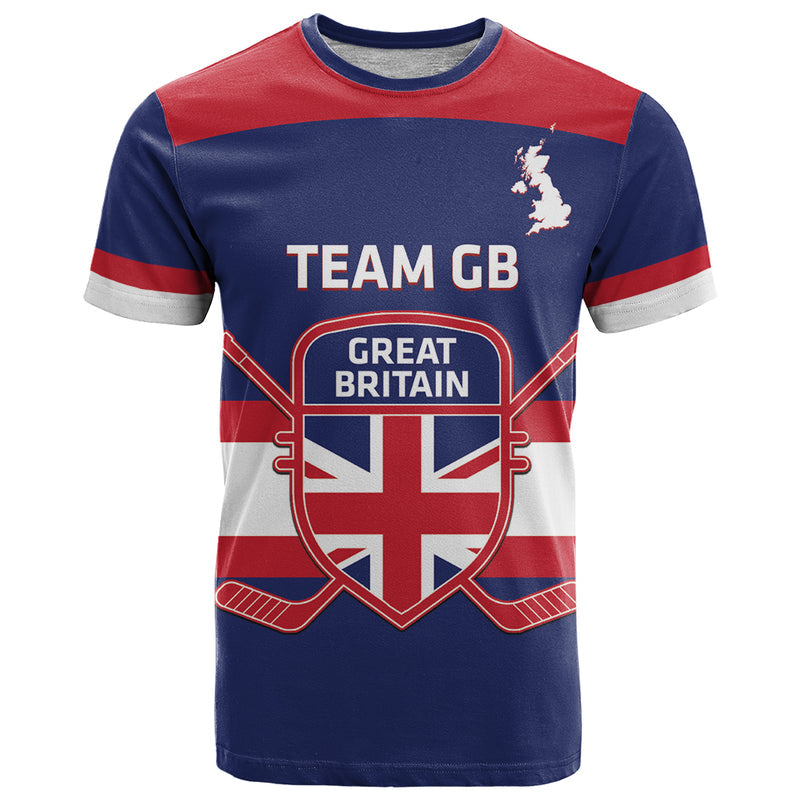 Custom Great Britain Hockey Go GB Team T Shirt