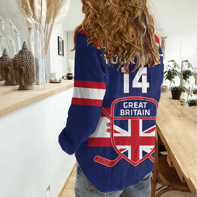 Custom Great Britain Hockey Go GB Team Women Casual Shirt