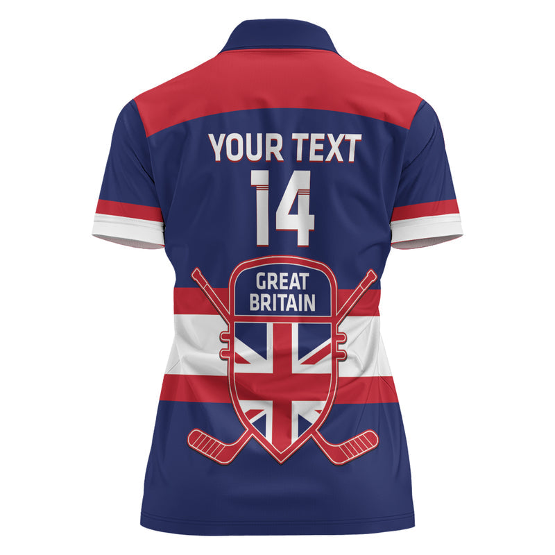 Custom Great Britain Hockey Go GB Team Women Polo Shirt