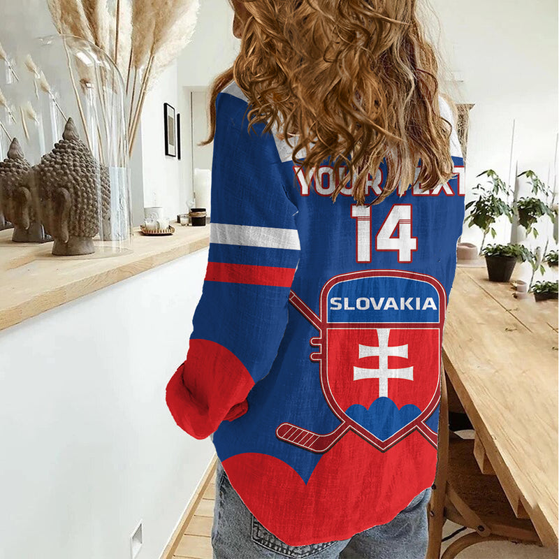 Custom Slovakia Hockey Go Slovak Our Boys Women Casual Shirt