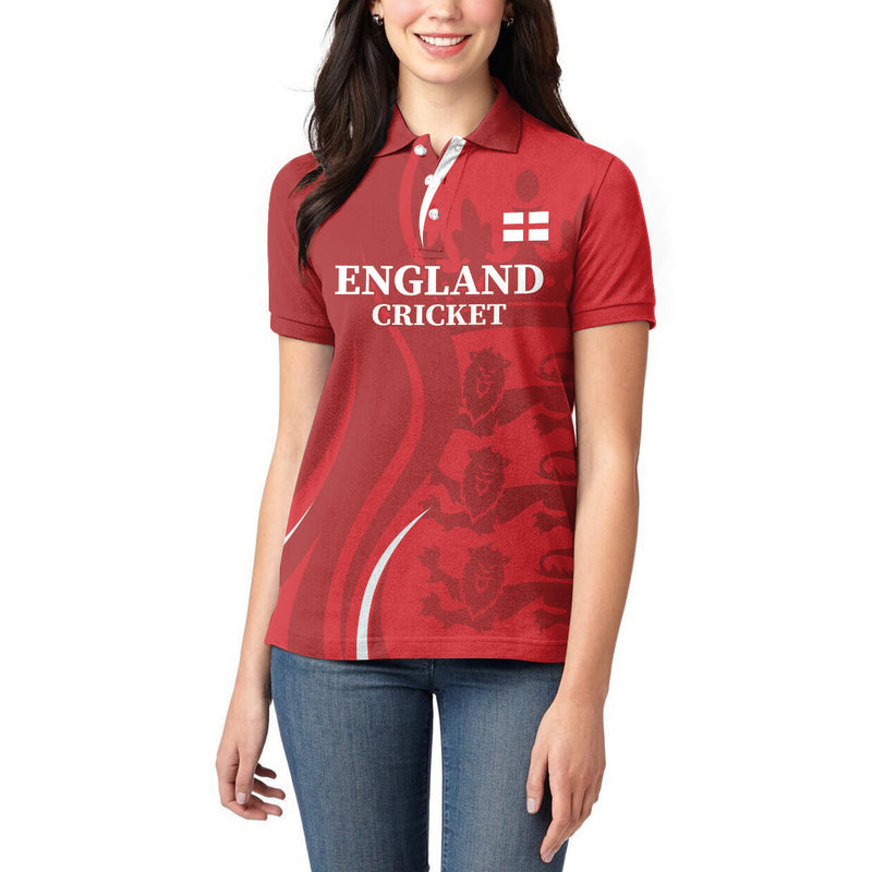 Custom England Cricket 2024 World Cup Go Champions Women Polo Shirt