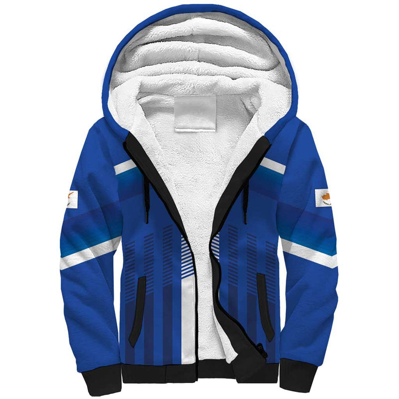 Custom Cyprus Football Go Champions Sherpa Hoodie