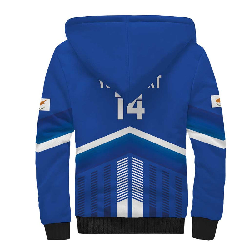 Custom Cyprus Football Go Champions Sherpa Hoodie
