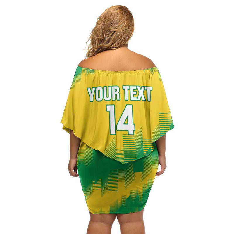 Custom Brasil Rugby 2025 Go Champions Yaras Off Shoulder Short Dress