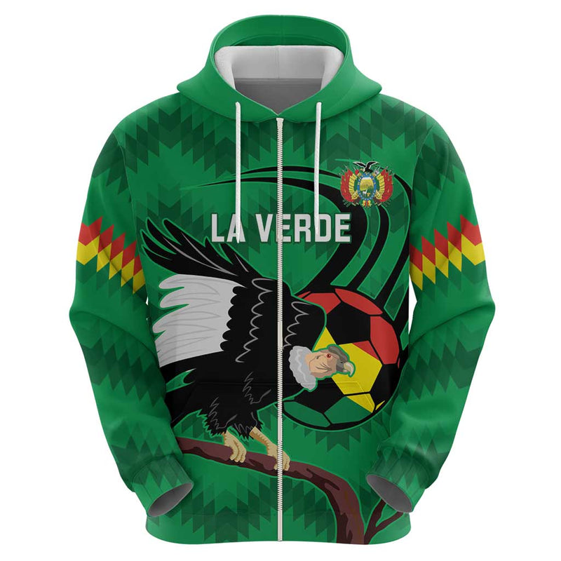 Custom Bolivia Football Andean Condor Vamo La Verde Hoodie