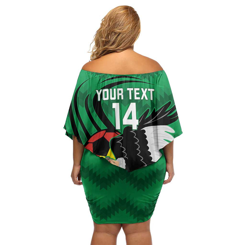 Custom Bolivia Football Andean Condor Vamo La Verde Off Shoulder Short Dress