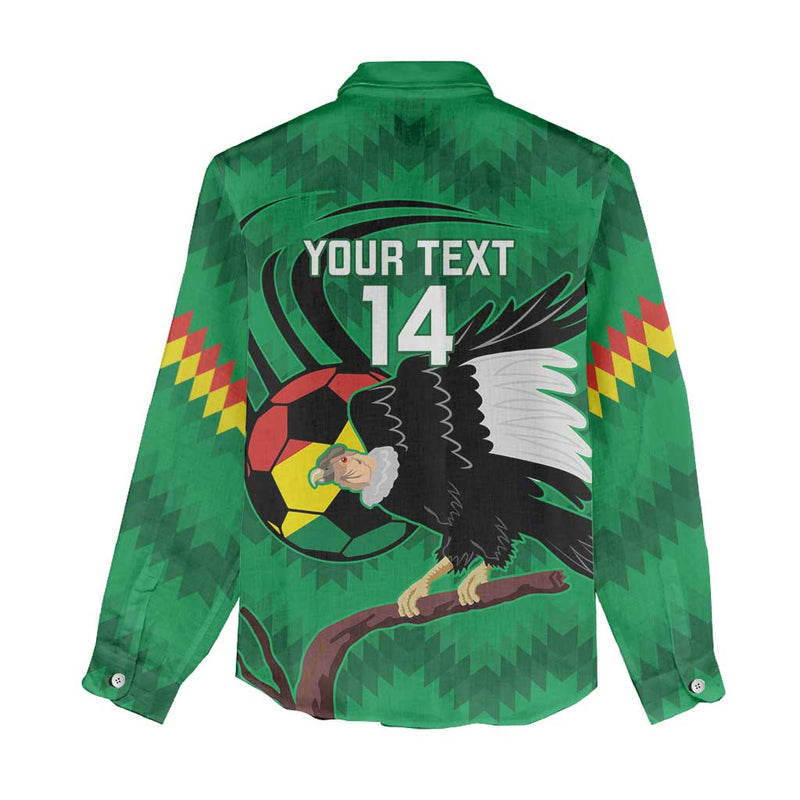 Custom Bolivia Football Andean Condor Vamo La Verde Women Casual Shirt