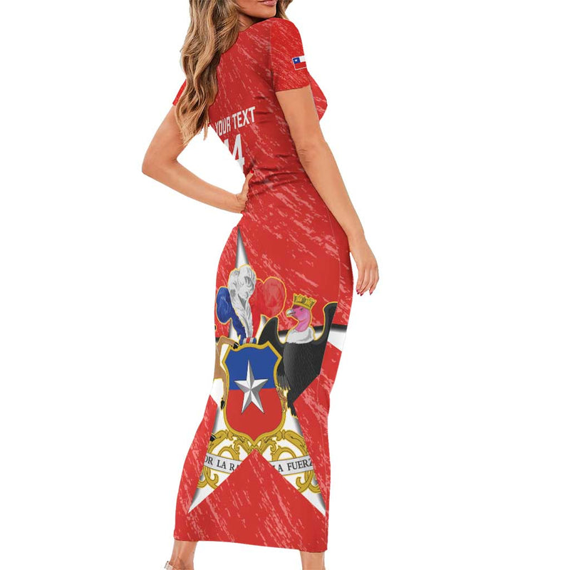 Custom Chile Football Vamos La Roja Short Sleeve Bodycon Dress