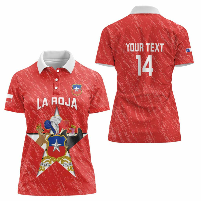 Custom Chile Football Vamos La Roja Women Polo Shirt