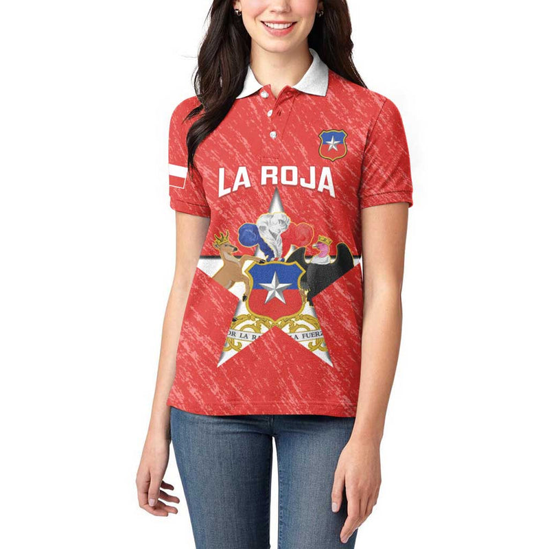 Custom Chile Football Vamos La Roja Women Polo Shirt