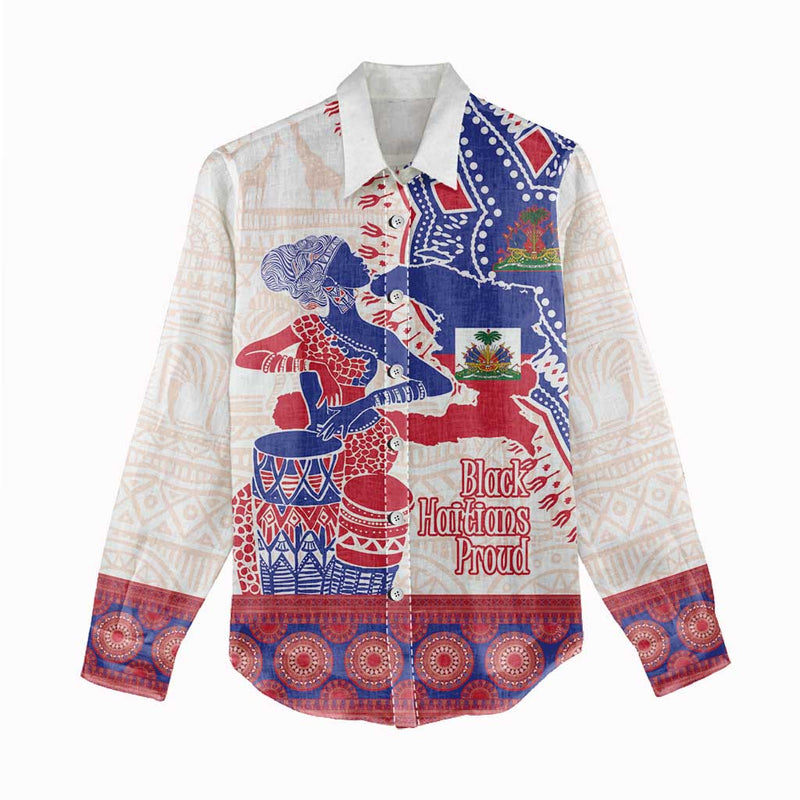 Afro-Haitians Proud Haiti Coat Of Arms Dashiki Women Casual Shirt