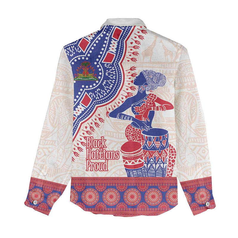 Afro-Haitians Proud Haiti Coat Of Arms Dashiki Women Casual Shirt