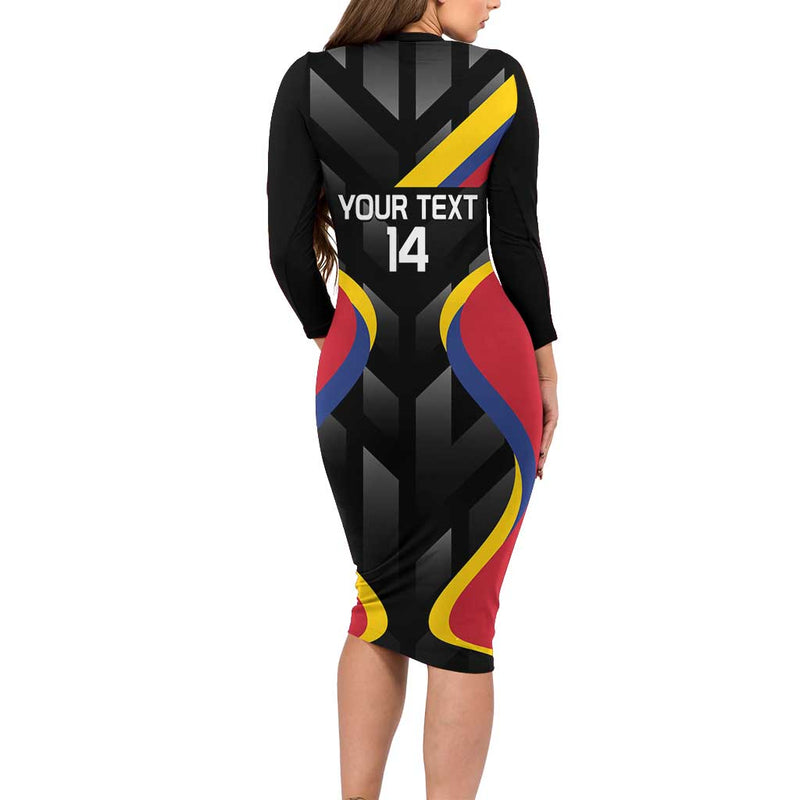 Custom Colombia Football Vamos Las Chicas Superpoderosas Long Sleeve Bodycon Dress