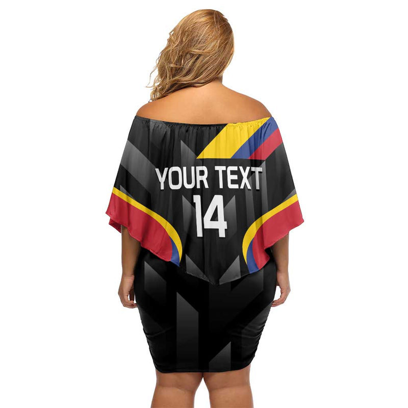 Custom Colombia Football Vamos Las Chicas Superpoderosas Off Shoulder Short Dress