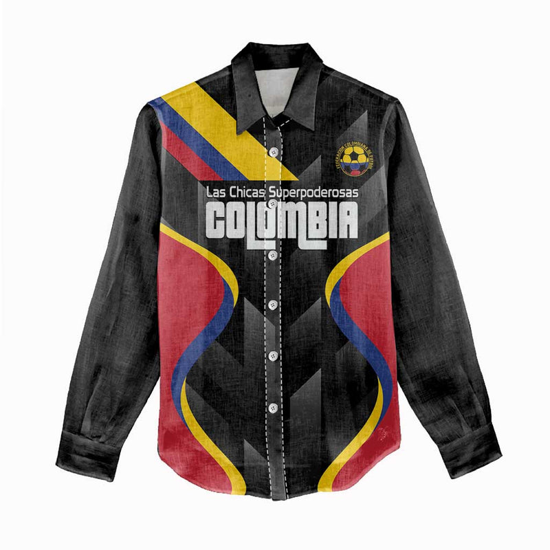 Custom Colombia Football Vamos Las Chicas Superpoderosas Women Casual Shirt